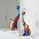 Escultura de Gato Estilo Europeu em Resina para Decoração Lenogue