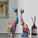 Escultura de Gato Estilo Europeu em Resina para Decoração Lenogue