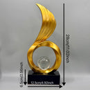 Escultura Decorativa com Asas e Esfera de Cristal para Sala Lenogue