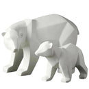 Escultura Decorativa de Urso Polar Geométrico em Resina Lenogue