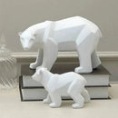 Escultura Decorativa de Urso Polar Geométrico em Resina Lenogue