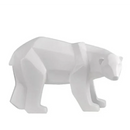 Escultura Decorativa de Urso Polar Geométrico em Resina Lenogue