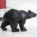 Escultura Decorativa de Urso Polar Geométrico em Resina Lenogue
