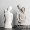 Escultura Nórdica de Casal Abstrato em Cerâmica Fosca Lenogue