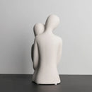 Escultura Nórdica de Casal Abstrato em Cerâmica Fosca Lenogue