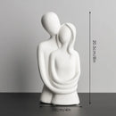 Escultura Nórdica de Casal Abstrato em Cerâmica Fosca Lenogue