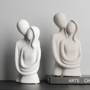Escultura Nórdica de Casal Abstrato em Cerâmica Fosca Lenogue