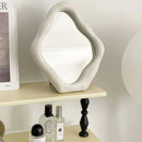 Espelho de Mesa Oval Prateado para Maquiagem e Decoração Lenogue