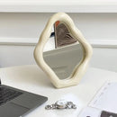 Espelho de Mesa Oval Prateado para Maquiagem e Decoração Lenogue