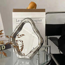 Espelho de Mesa Oval Prateado para Maquiagem e Decoração Lenogue