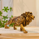 Estátua de Leão Dourado em Resina para Decoração Lenogue