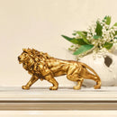 Estátua de Leão Dourado em Resina para Decoração Lenogue