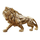 Estátua de Leão Dourado em Resina para Decoração Lenogue
