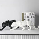 Estátua de Leopardo em Resina para Decoração de Mesa Lenogue