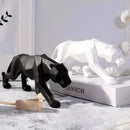 Estátua de Leopardo em Resina para Decoração de Mesa Lenogue