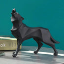 Estátua de Lobo Geométrico em Resina Estilo Nórdico Lenogue