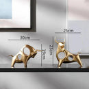 Estátua de Touro Dourado Abstrata em Resina para Decoração Lenogue