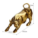 Estátua Decorativa Touro de Wall Street Dourado em Resina Lenogue