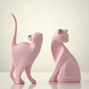 Estátuas de Gatos Decorativas em Resina para Decoração Lenogue