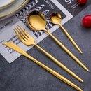 Faqueiro Luxuoso 24 Peças em Aço Inoxidável para Jantar Lenogue