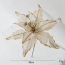 Flor Decorativa Natalina Flanela Dourada para Arranjos e árvore Lenogue