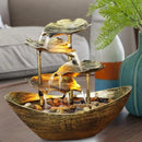 Fonte Decorativa de Mesa com Cascata Lótus Led Bomba Usb Lenogue