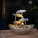 Fonte Decorativa de Mesa com Cascata Lótus Led Bomba Usb Lenogue