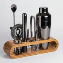 Kit Bartender 10 Peças de Aço Inox com Suporte de Bambu Lenogue