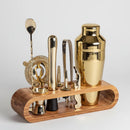 Kit Bartender 10 Peças de Aço Inox com Suporte de Bambu Lenogue