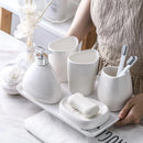 Kit de Banheiro em Cerâmica com 6 Peças para Lavabo Lenogue