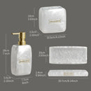 Kit para Banheiro Resina Dourado com Dispenser e Porta Escova 3 Peças Lenogue