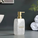 Kit para Banheiro Resina Dourado com Dispenser e Porta Escova 3 Peças Lenogue