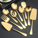Kit Utensílios de Cozinha 6 Peças em Aço Inox Dourado Lenogue