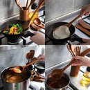 Kit Utensílios de Cozinha 7 Peças em Madeira Teca Lenogue