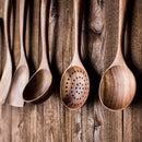Kit Utensílios de Cozinha 7 Peças em Madeira Teca Lenogue