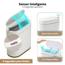 Lixeira Automática Oval 9l com Sensor para Banheiro e Cozinha Lenogue