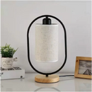 Luminária de Mesa de Madeira com Cúpula de Tecido para Sala Lenogue