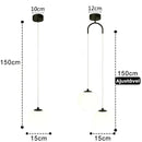 Lustre Pendente de Vidro com Led para Sala e Quarto Lenogue