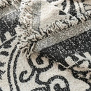 Manta de Pelúcia Espessa Boho para Sofá Bege e Branco Lenogue
