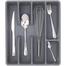 Organizador de Talheres Cinza com 5 Divisórias para Gavetas Cozinha Lenogue
