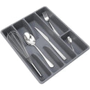 Organizador de Talheres Cinza com 5 Divisórias para Gavetas Cozinha Lenogue