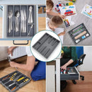 Organizador de Talheres Cinza com 5 Divisórias para Gavetas Cozinha Lenogue