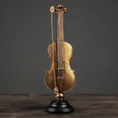 Ornamento Decorativo de Resina Violino e Saxofone Dourado Lenogue