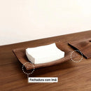 Porta Lenços de Mesa em Madeira de Nogueira Estilo Escandinavo Lenogue