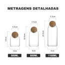 Potes de Vidro Borossilicato com Tampa de Cortiça Variados Lenogue