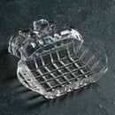 Prato de Luxo em Vidro Transparente para Queijo e Manteiga Lenogue