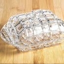 Prato de Luxo em Vidro Transparente para Queijo e Manteiga Lenogue