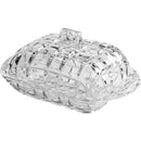Prato de Luxo em Vidro Transparente para Queijo e Manteiga Lenogue