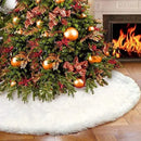 Saia para árvore de Natal Plush Redonda Branco Neve Lenogue