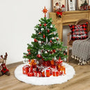 Saia para árvore de Natal Plush Redonda Branco Neve Lenogue